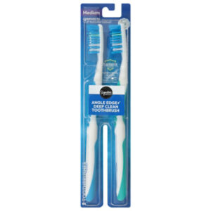 Signature Select/Care Toothbrush Angle Edge? Clean With Replace Me Bristles Medium - 2 Count
