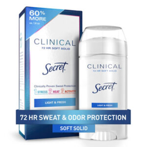 Secret Clinical Strength Light & Fresh Soft Solid Antiperspirant and Deodorant for Women - 2.6 Oz