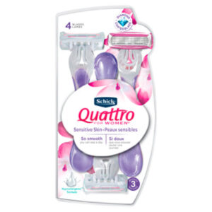 Schick Quattro for Women Sensitive Disposable Razors - 3 Count