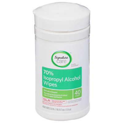 Signature Select/Care Wipes 70% Isopropyl Alcohol - 40 Count