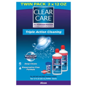 CLEAR CARE Cleaning & Disinfecting Solution Triple Action Cleaning Twin Pack - 2-12 Fl. Oz.