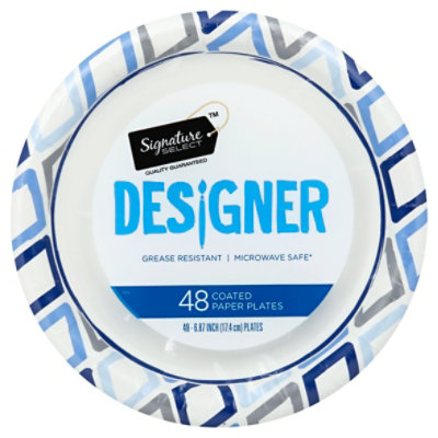 Signature SELECT Designer 6.87 Inch Coated Red Paper Plates - 48 Count