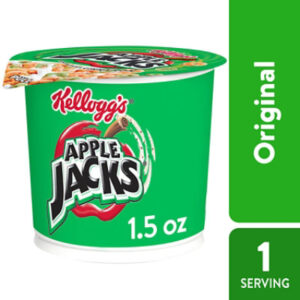 Apple Jacks Breakfast Cereal Cup 8 Vitamins and Minerals Original - 1.5 Oz