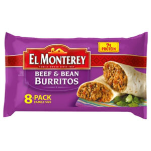El Monterey Beef & Bean Frozen Burritos 8 Count - 32 Oz
