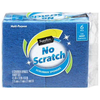 Signature SELECT No Scratch Scrubber Sponges Handy Size - 6 Count