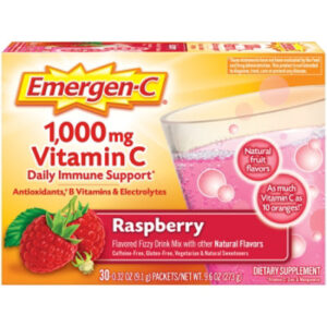 Emergen-C Raspberry Dietary Supplement Fizzy Drink Mix with 1000mg Vitamin C - 30-0.32 Oz.