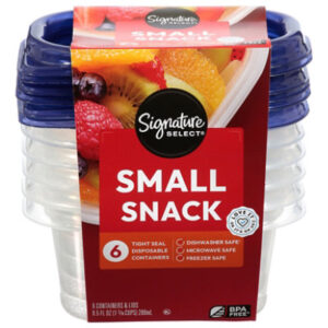Signature SELECT Containers Storage Small 1.187 Cup Tight Seal BPA Free - 6 Count