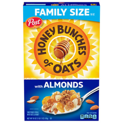 Post Honey Bunches of Oats with Almonds Heart Healthy Breakfast Cereal Family Size - 18 Oz