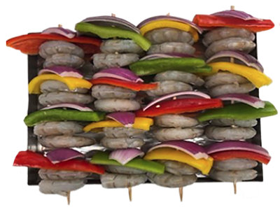 Shrimp Kabob With Vegetables Service Case - 0.75 Lb