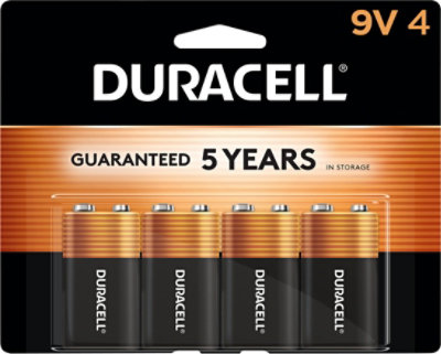 Duracell CopperTop 9V Alkaline Batteries - 4 Count