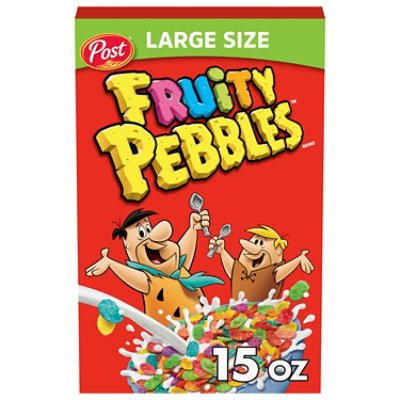 Post Fruity PEBBLES Gluten Free Breakfast Cereal Family Size Box - 15 Oz