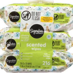 Signature Select/Care Scented Wipes Cucumber & Green Tea Scent - 3-72 Count