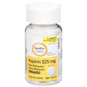 Signature Select/Care Aspirin Pain Reliever Fever Reducer 325mg NSAID Tablet - 100 Count