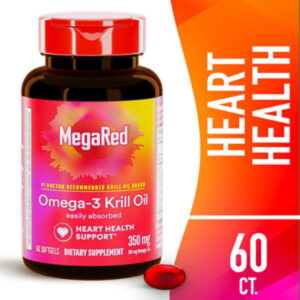MegaRed Dietary Supplement Omega 3 Krill Oil 350mg/Softgel - 60 Count
