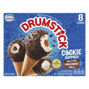 Nestle Drumstick Cookie Dipped Vanilla Fudge Vanilla Caramel Cones Variety Pack - 8 Count