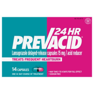Prevacid Acid Reducer Capsules 24 Hour Lansoprazole Delayed-Release 15 mg - 14 Count