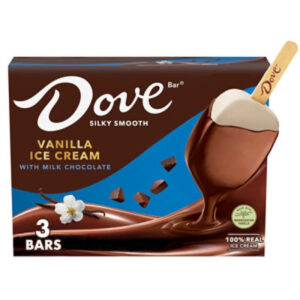 DOVE Vanilla Ice Cream Bars Coated With Milk Chocolate Dessert - 3 Count