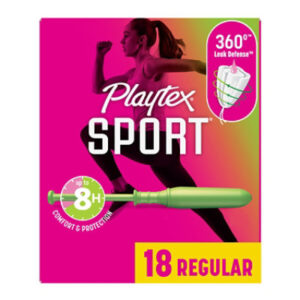 Playtex Sport Unscented Regular Absorbency Plastic Tampons  - 18 Count