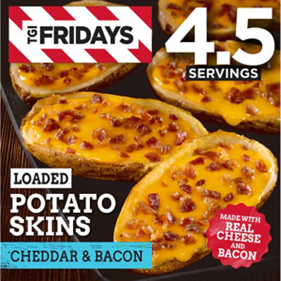 TGI Fridays Loaded Cheddar & Bacon Potato Skins Frozen Snacks - 13.5 Oz