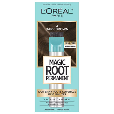 L'Oreal Paris Magic Root Rescue 10 Minute Root Hair Coloring Kit 4 Dark Brown Kit - Each