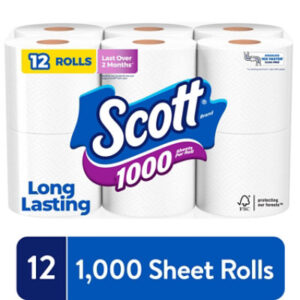 Scott 1000 Toilet Paper 1000 Sheets Per Roll Toilet Paper - 12 Count