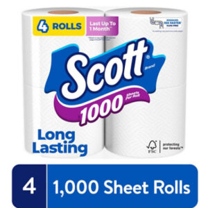 Scott 1000 Toilet Paper 1000 Sheets Per Roll Toilet Paper - 4 Count