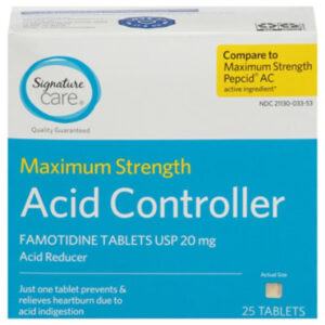 Signature Select/Care Famotidine Acid Reducer Tablets - 25 Count