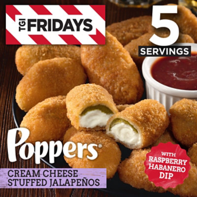 TGI Fridays Frozen Appetizers Cream Cheese Stuffed Jalapeno Poppers with Raspberry Habanero Dip - 15 Oz