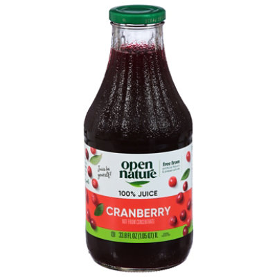 Open Nature 100% Juice Cranberry - 33.8 Fl. Oz.