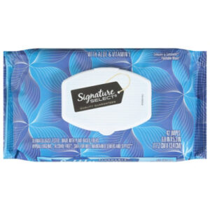 Signature SELECT Softly Flushable Wipes Pops Up Bag - 42 Count