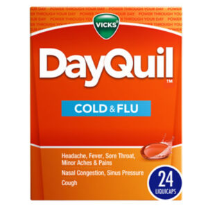 Vicks DayQuil Medicine For Cold & Flu Relief Multi Symptom Non Drowsy Liquicaps - 24 Count