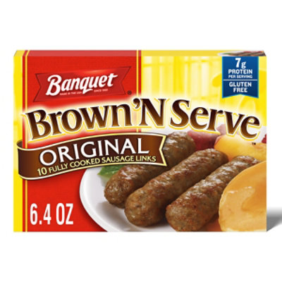 Banquet Brown N Serve Fully Cooked Original Sausage Links - 10-6.4 Oz