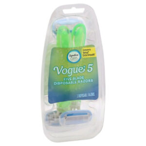 Signature Select/Care Vogue 5 Razor Disposable 5 Blade Technoolgy - 3 Count