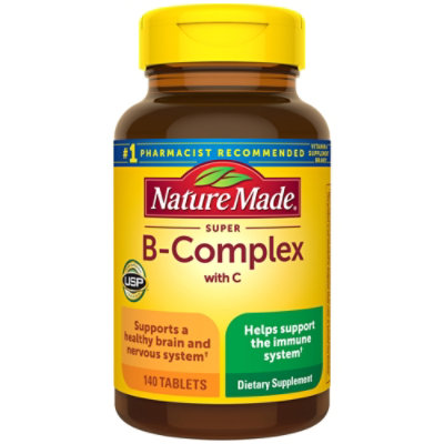 Nature Made Dietary Supplement Tablets Vitamin B-Complex Super Vitamin C - 140 Count
