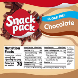 Snack Pack Sugar Free Chocolate Pudding - 4-3.25 Oz