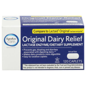 Signature Select/Care Dairy Digest Lactase Enzyme Digestive Supplement Single Serve Caplet - 120 Count