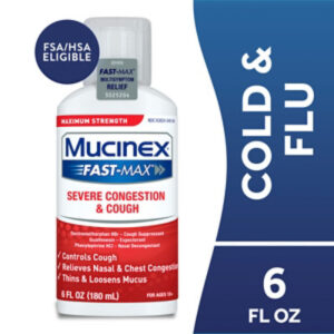 Mucinex Fast-Max Severe Congestion and Cough Medicine Multi Relief Symptoms Liquid - 6 Fl. Oz.