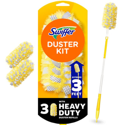 Swiffer Dusters Dusting Kit Heavy Duty Extendable Handle 1 Handle 3 Dusters - Each