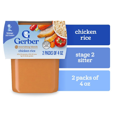Gerber 2nd Foods Chicken And Rice Baby Food Tub - 2-4 Oz