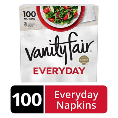 Vanity Fair Everyday Casual Disposable White Paper Napkins - 100 Count