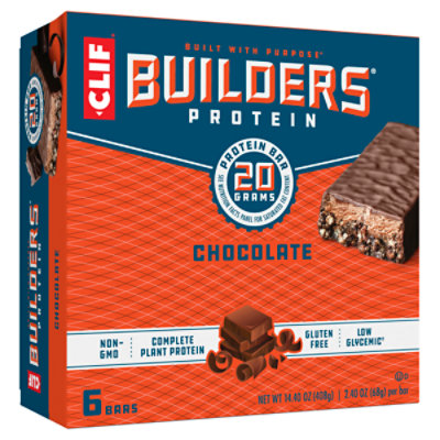 CLIF Builders Chocolate Flavor Protein Bars - 6-2.4 Oz