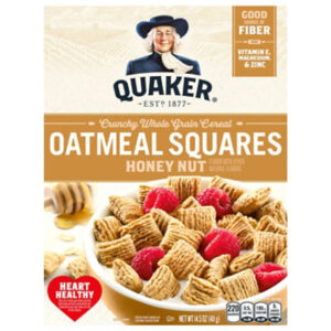 Quaker Cereal Oatmeal Squares Honey Nut - 14.5 Oz