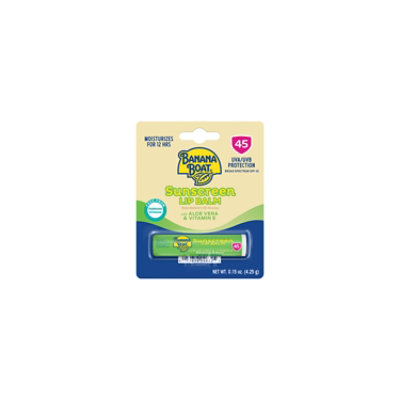 Banana Boat Aloe Vera Broad Spectrum SPF 45 Sunscreen Lip Balm - 0.15 Oz