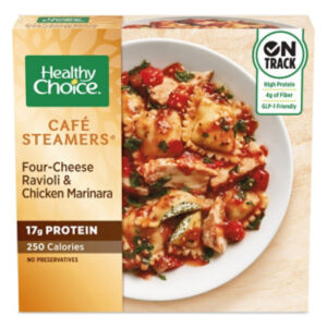 Healthy Choice Cafe Steamers Four Cheese Ravioli & Chicken Marinara Frozen Meal - 10 Oz