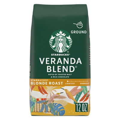 Starbucks Veranda Blend 100% Arabica Blonde Roast Ground Coffee Bag - 12 Oz