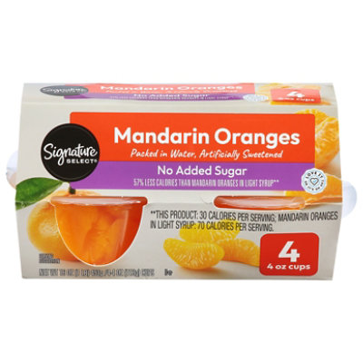 Signature SELECT Mandarin Oranges No Sugar Added Cups - 4-4 Oz