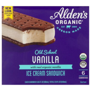 Alden's Organic Old School Vanilla Ice Cream Sandwich - 6 Count