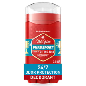 Old Spice Red Collection Pure Sport Scent Aluminum Free Deodorant for Men - 3 Oz