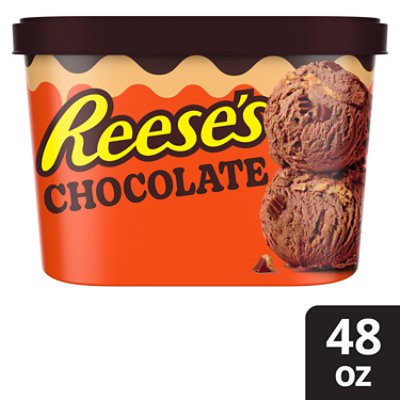 REESE'S Peanut Butter Cups & Peanut Butter Swirl Chocolate Frozen Dairy Dessert - 48 Oz