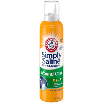 ARM & HAMMER Simply Saline First Aid Antiseptic Wound Care 3 In 1 - 7.4 Oz